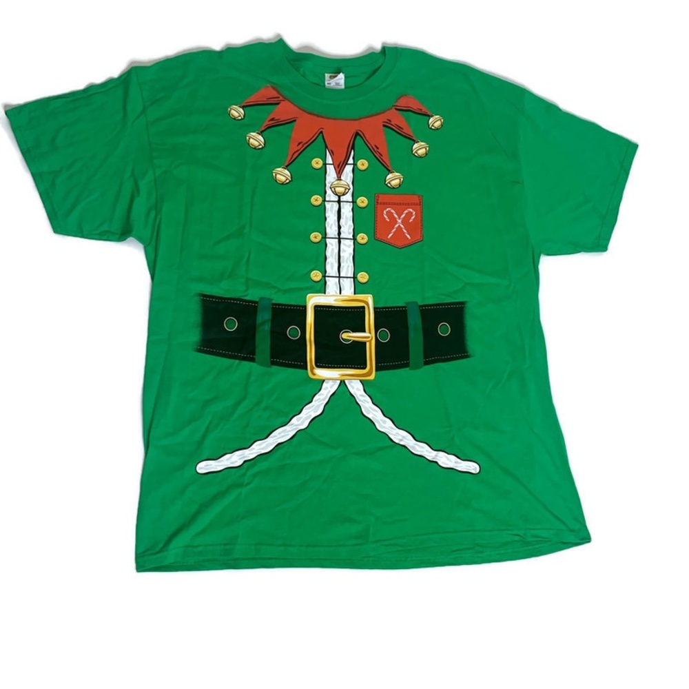 Ugly‎ Christmas Short Sleeve Holiday Elf Tshirt Size 2XL